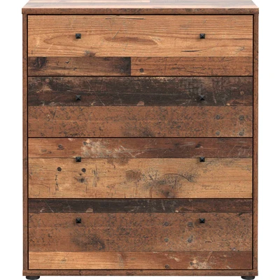 Abbildung von FORTE TEMPRA 2 Kommode mit 4 Schubladen, Holzwerkstoff, Old Wood Vintage Dekor, (B x H T) 73,7 85,5 34,8 cm
