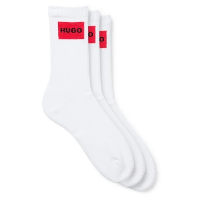 Abbildung von HUGO Label 3 PACK Socken, Herren, Größe: 39 42, White
