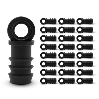 Abbildung von DOJA Barcelona Tropfschlauch Endkappen 20mm Endstopfen 25er Pack Gartenschlauch Endkappe 12 für Bewässerungssysteme Tropfbewässerungsschlauch Verbinder Garten, Camping, Landwirtschaft