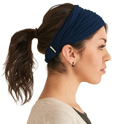 Abbildung von CHARM Stirnband Herren Bandana Damen Kopftuch Hair Band Men Headband Piraten Haarband Männer Sport Navy L