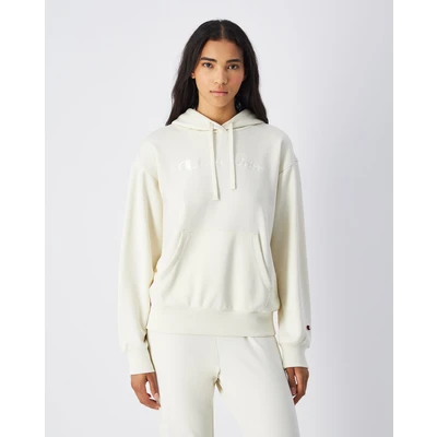 Abbildung von Champion Icons Hoodie WITH Large Tonal LOGO Kapuzenpullover beige, Damen, Größe: Small, Beige