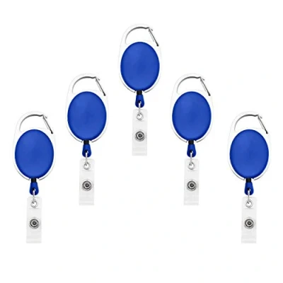 Abbildung von Fushing 5 Ausweisjojo,Einziehbarer Ausweishalter mit Vinyl Strap,Strapazierfähiger Karabiner für ID Badge Holder &amp; Kartenhalter（Blau）