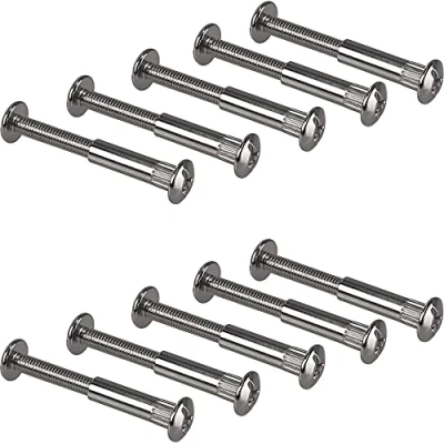 Abbildung von Gedotec Möbelschrauben M6 10 Stück Hülsenschrauben Verbinder Stahl vernickelt Holzdicke 36 46 mm Möbelverbinder Schrankverbinder Kreuzschlitz PZ2 und Flachklinge Schrauben + Hülsenmutter