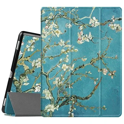 Abbildung von Fintie Hülle für iPad Pro 12.9 Zoll (2. und 1. Generation, Modell 2017 2015), Ultra Schlank Superleicht Ständer Schutzhülle mit Auto Schlaf/Wach Funktion, Mandelblüte