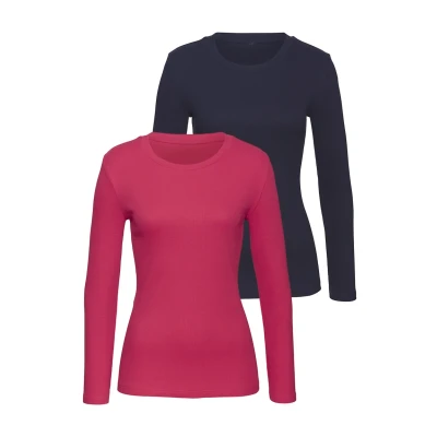 Abbildung von Vivance Langarmshirt »aus modischer Rippware«, aus weichem Baumwoll Stretch