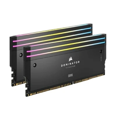 Abbildung von CORSAIR Dominator Titanium DDR5 RGB Lichtverstärkungs Kit 2X Module 0GB RAM iCUE Kompatibel Schwarz