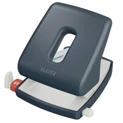 Abbildung von Leitz Locher, Für 30 Blatt, Anschlagschiene mit Formatangaben, Ergonomisches Design, Samtgrau, Cosy Serie, 50040089