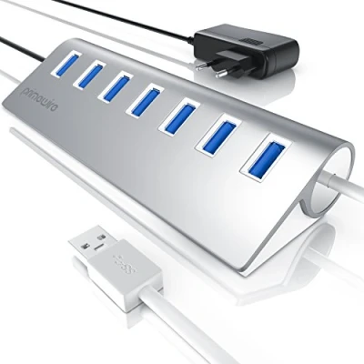 Abbildung von CSL 7 Port USB Hub 3.2 Gen1, Adapter, Verteiler, Kompatibel mit Desktop PCs, Notebook, Netbook, Laptop, Ultrabooks, iMac, MacBook und mehr