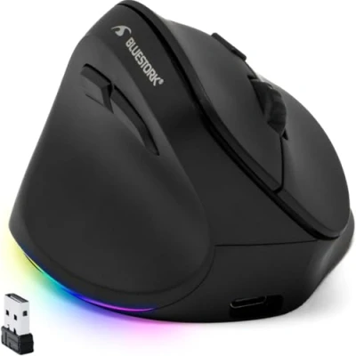 Abbildung von Bluestork Ergonomische Vertikale Kabellose Maus 800 2400dpi 6 Tasten RGB Ergonomisch Kabellos Vorbeugung Gegen Mausarm (rsi Syndrom) Pc &amp; Mac für Linkshänder 2024