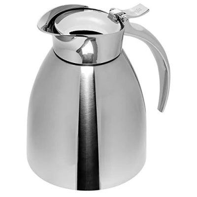 Abbildung von Emsa Eleganza Isolierkanne 502663 0,3 L Fassungsvermögen Easy Open Verschluss 12h heiß, 24h kalt Edelstahl