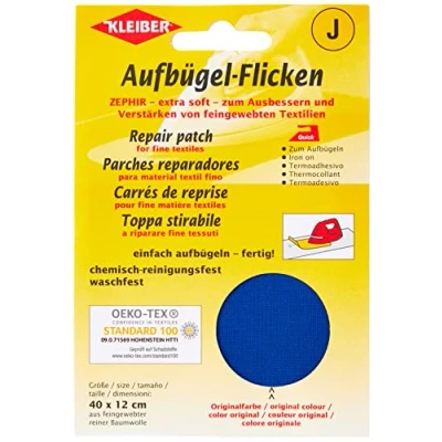 Abbildung von Kleiber + Co.GmbH Aufbügel Ficken Zephir, Mittelblau, ca. 40 cm x 12