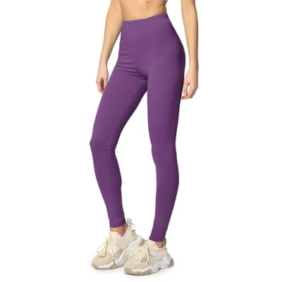 Abbildung von Merry Style Leggings Damen Baumwolle für das ganze Jahr Bequeme Blickdicht Ideal Yoga Sport Gym und Freizeit MS10 198 (Purpur,XL)