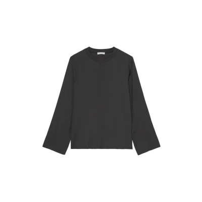 Abbildung von Marc O&#039;Polo EASY Shape AT Round NECK Solid Langarmshirt, Damen, Größe: 32, Dark graphite