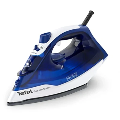 Abbildung von Tefal FV2838 Express Steam Dampfbügeleisen 2400 Watt Dampfstoß: 180 g/Min. 270 ml Fassungsvermögen schnelles Aufheizen und effizientes Bügeln Keramik Bügelsohle Tropfstopp Blau