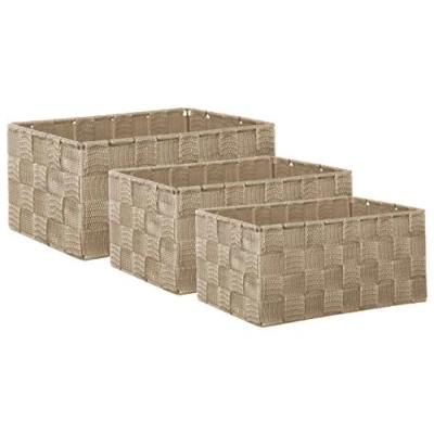 Abbildung von Brandsseller Aufbewahrungsbox Dekobox Rattan Optik 3er Set beige