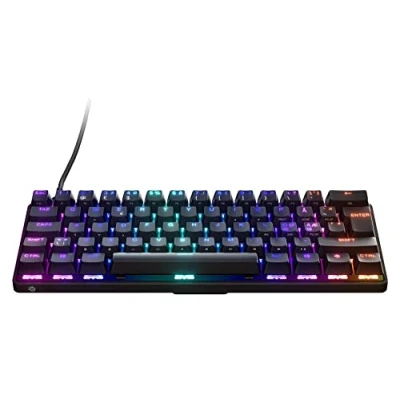 Abbildung von SteelSeries Apex 9 Mini Mechanische Gaming Tastatur Optische Switches 2 Punkt Betätigung Kompakter Esports 60 % Formfaktor Hotswap fähige Nordisches (QWERTY) Layout