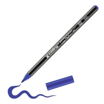 Abbildung von edding 4200 Porzellanpinselstift blau 10 Stifte Pinselspitze 1 4 mm Filzstift zum Beschriften u. Dekorieren von Keramik, Porzellan spülmaschinenfest, lichtechte Tinte, schnell trocknend