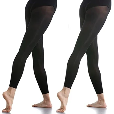 Abbildung von DANCEYOU 2 Paare Ballettstrumpfhose Tanzstrumpfhosen für Mädchen Kinder und Damen Schwarz Leggings M
