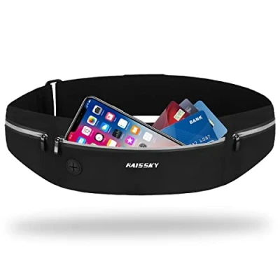 Abbildung von Laufgürtel für Handy,Hüfttaschen Sportgürtel Lauftasche Damen und Herren, Running Belt wasserdichte Super dünn Joggen, Fitness, Radfahren Reisen bis zu 6,9&quot;