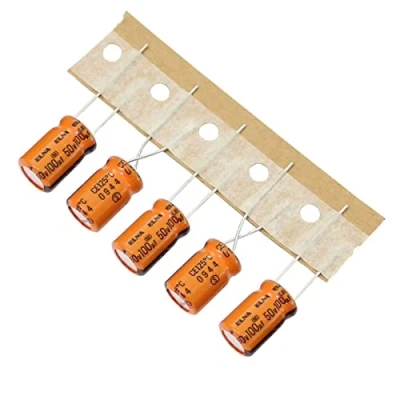 Abbildung von 20x Elko Kondensator radial 100µF 50V Elektrolytkondensator bis zu 125C 100uF Electrolytic Capacitor from Elna