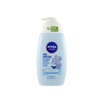 Abbildung von NIVEA BABY Duschgel für Haare an den Füßen 500 ml, Schaumbad Kinder weiche und saubere Haut Haare, Babybad mit Tränenschutz, feuchtigkeitsspendendes erweichendes Shampoo