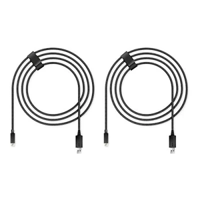 Abbildung von Lioncast 4m Schnell Ladekabel für PS5, Xbox Series S (XSS)/ X (XSX) &amp; Sony PlayStation 5 PS Controllerkabel Controller Dualsense mit Nylonmantel 2 Stück