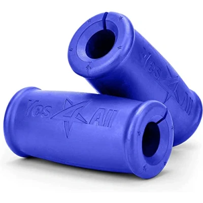 Abbildung von Yes4All Rubber Grips (Außendurchmesser 5,6 Cm), Dicke Hantelgriffe, für Bizeps Trizeps und armmuskulatur, Blau