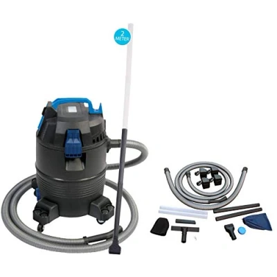 Abbildung von AquaForte Nass /Trockensauger 1400 w Kunststoffbehälter 35 l 4 m Schlauch Teich und Poolreinigung, Schwarz