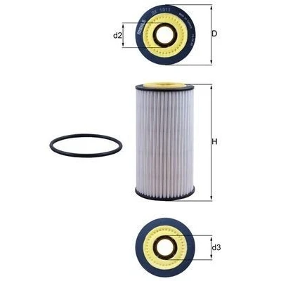 Abbildung von MAHLE ORIGINAL OX 1311D Ölfilter Filtereinsatz AUDI: A4 B9 Avant, A5 Sportback, Coupe