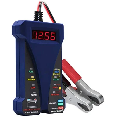 Abbildung von MOTOPOWER MP0514B 12V Digital Batterietester Voltmeter und Ladesystem Analyzer mit LCD Display LED Anzeige Blau