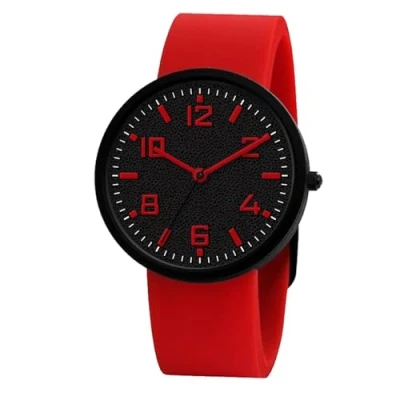 Abbildung von Comtex Uhr Damenuhr Rot Silikon Simulierter Quarz Digital Band wasserdichte Sportuhr Mädchen Jugenduhr Kinderuhr