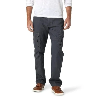 Abbildung von Wrangler Authentics Herren Relaxed Fit Stretch Cargo Pant Lässige Hose, Anthrazit Köper, 44W / 30L