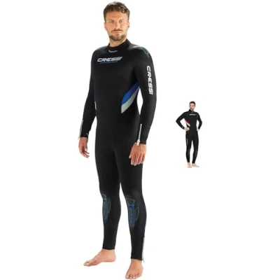 Abbildung von Cressi Castoro Man Monopiece Wetsuit Tauchanzug für Herren, Neopren 5 mm, Schwarz/Blau, XXL