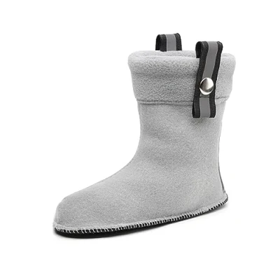 Abbildung von Ladeheid Kinder Gummistiefel Stiefelsocken mit Verschluss Wärmende Socken für Regenstiefel LA CA 01 03 04 (Grau, 34/35 EU)