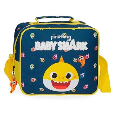 Abbildung von Baby Shark My Good Friend Anpassbare Kosmetiktasche mit Schulterriemen Blau 23x20x9 cms Polyester