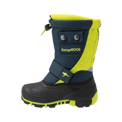 Abbildung von Kangaroos BEAN Snowboot/Winterstiefel für Kinder, Größe: 28, Darkk navy/lime Schuhe