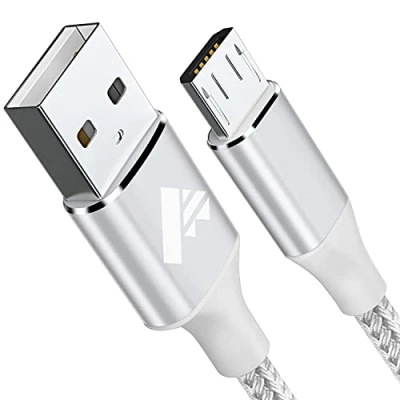 Abbildung von Micro USB Kabel 2M Nylon Schnellladekabel Android High Speed Handy Ladekabel für Samsung Galaxy A10/ S7/ S6/ S5/ J7/J6/ Note 5, Huawei, PS4, Wiko, Nexus, Nokia, Kindle, Motorola