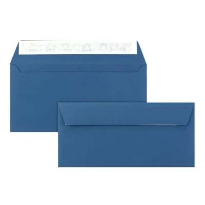 Abbildung von 150 Brief Umschläge DIN Lang Royalblau/Königsblau 110 g/m² 11 x 22 cm sehr formstabil Haftklebung Qualitätsmarke: FarbenFroh by GUSTAV NEUSER