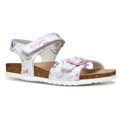 Abbildung von Geox Adriel GIRL Riemensandalette für Kinder, Größe: 25, White/lilac Schuhe