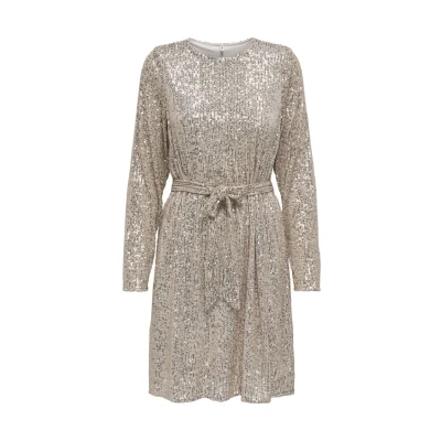 Abbildung von ONLY LS BELT sequins Cocktailkleid/festliches Kleid, Damen, Größe: XS, Pumice stone detail pumioce
