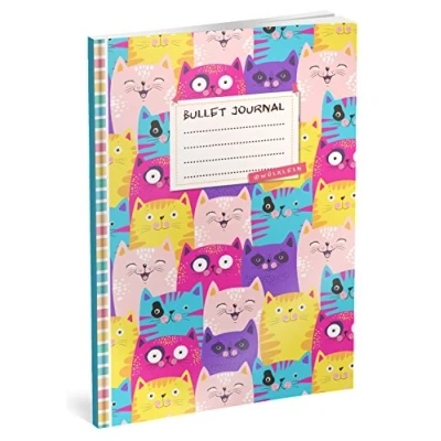 Abbildung von Bullet Journal: Punktraster Notizbuch (Ca. A5) + 100 Seiten Vintage Softcover TOP Motiv: Katzen Dot Grid Journal, Kalligraphie Übungsheft, Punktpapier +++ Jetzt mit Register