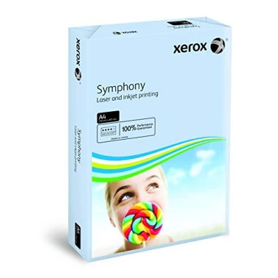 Abbildung von Xerox 003R93222 farbiges Druckerpapier Kopierpapier Symphony pastell Din A4, 160 g/m², 250 Blatt pro Pack, blau