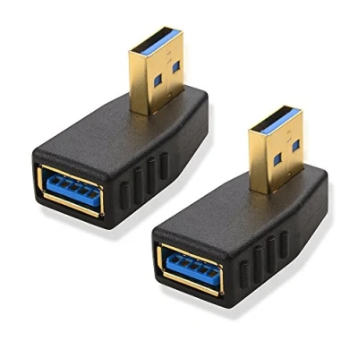 Abbildung von Cable Matters 2er Pack 90 Grad USB mit winkelstecker Gender Changer Adapter, Winkel stecker (USB Adapter)