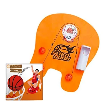 Abbildung von Toiletten Basketball Spiel Gesamtpaket Toiletten/WC Premium Qualität 1 Unterlage Korb mit Saugnäpfen 3 Mini Basketbälle Halterung OriginalCup®