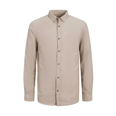Abbildung von Jack &amp; Jones Jjeclassic Melange LS SN Hemd, Herren, Größe: XL, Oatmeal