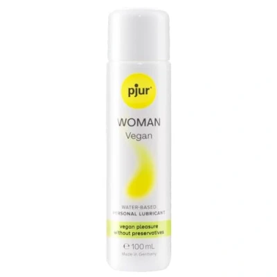 Abbildung von pjur WOMAN Vegan (100ml) Gleitgel auf Wasserbasis 100% vegane Inhaltsstoffe &amp; ohne Tierversuche speziell für Frauen entwickelt