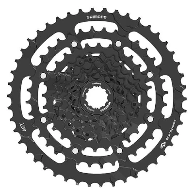 Abbildung von Shimano Unisex Adult Cassette 9v 11 46 CS LG300 Fahrradkassetten und Kiefernkerne, Mehrfarbig, One Size