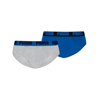 Abbildung von Puma MEN Everyday Briefs 2 PACK Slip, Herren, Größe: Large, Blue/grey melange