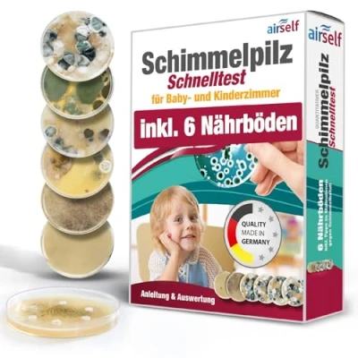 Abbildung von Schimmeltest für Baby und Kinderzimmer Schimmel Test zur Bestimmung der Schimmelpilzbelastung in Luft