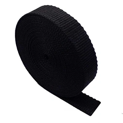 Abbildung von Robustes Gurtband, 5 m, für Rucksack/Rucksäcke, Gepäck/Cargo Umreifung, Gürtel, Schwarz, 20 mm